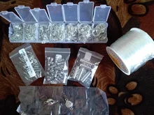 Cuerdas elásticas de plástico para hacer joyas, abalorios de cristal, bricolaje, 0,5-1,2mm, suministro de joyería, transparente/marrón/rojo