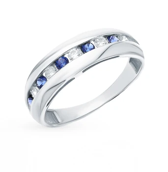 

Silver ring with cubic zirconia and nanosaphires sunlight sample 925