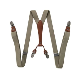 Women's Suspenders 4 Clips Y Back 2.5cm Wide Adjustable Elastic Jean Pants Brace Strap Ladies Suspenders for Wedding Party Event