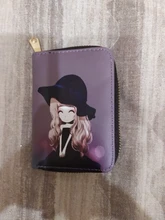 Tarjetero de piel sintética para mujer, Cartera de 9 Bits/10 Bits + 2 posiciones grandes con cremallera, Tarjetero con personajes bonitos