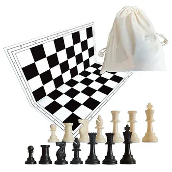 

Pack chess board and Pieces white/black with out bag wool