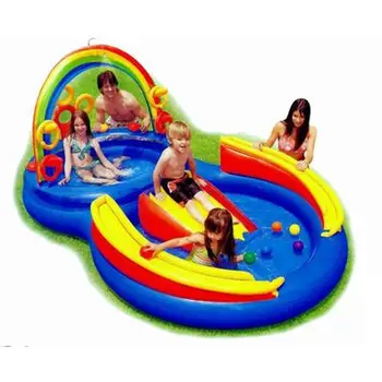 

Intex Game Center Rainbow with slide, toys, фонтаном, patch