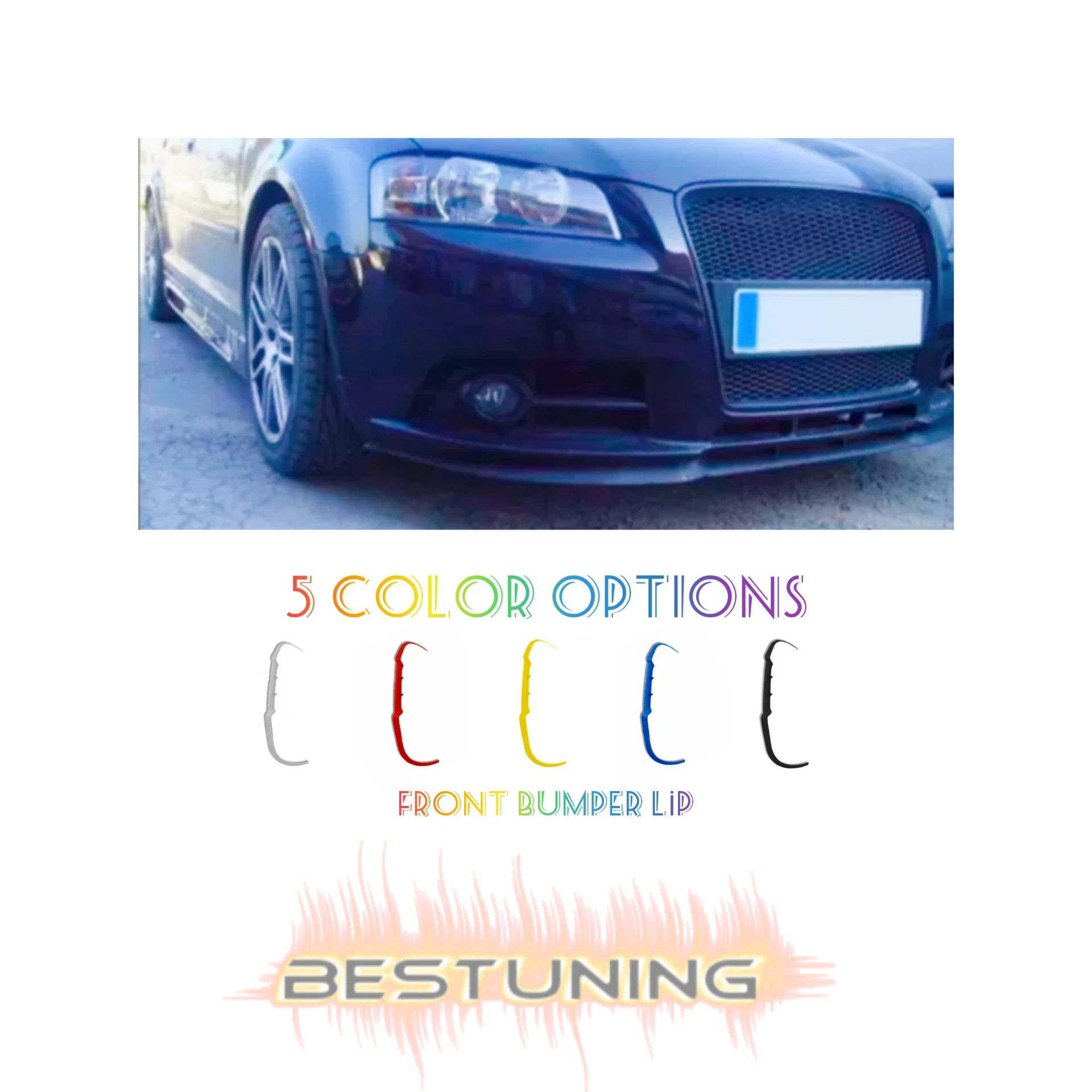 Per Audi A3 A4 S3 S4 8P 8L Cupra R Spoiler Anteriore Toper Euro Spoiler Lip Universal 3 Pcs Body Kit Tuning