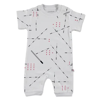 

ebebek Carmin Baby Summer Colored Printed Interlock Short Sleeve Rib Romper