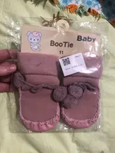 Zapatos medias para bebé recién nacido, calcetines de suelo antideslizantes suaves de espesamiento sólido, calcetín de Nudo de mariposa cálido para 0-24M