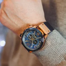 LIGE-Reloj analógico de cuero para Hombre, accesorio de pulsera resistente al agua con cronógrafo, marca de lujo deportivo de complemento masculino con diseño moderno, disponible en color azul, 2021