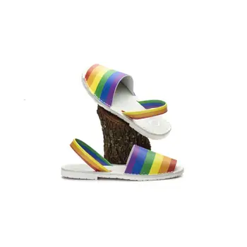 

Menorquina vegan Unisex Marseille rainbows | Unisex carving 36-45 | Flat shoes unisex sandals sandal summer