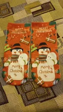 Christmas Socks 1pair Santa Snowman Printed Cotton Warm Socks Christmas Decor for Home