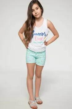 

DeFacto Girl Summer Cute Zipper Short Children Casual Comfort Short Pants Girls Cottom Simple Bottoms New - J1014A618HS