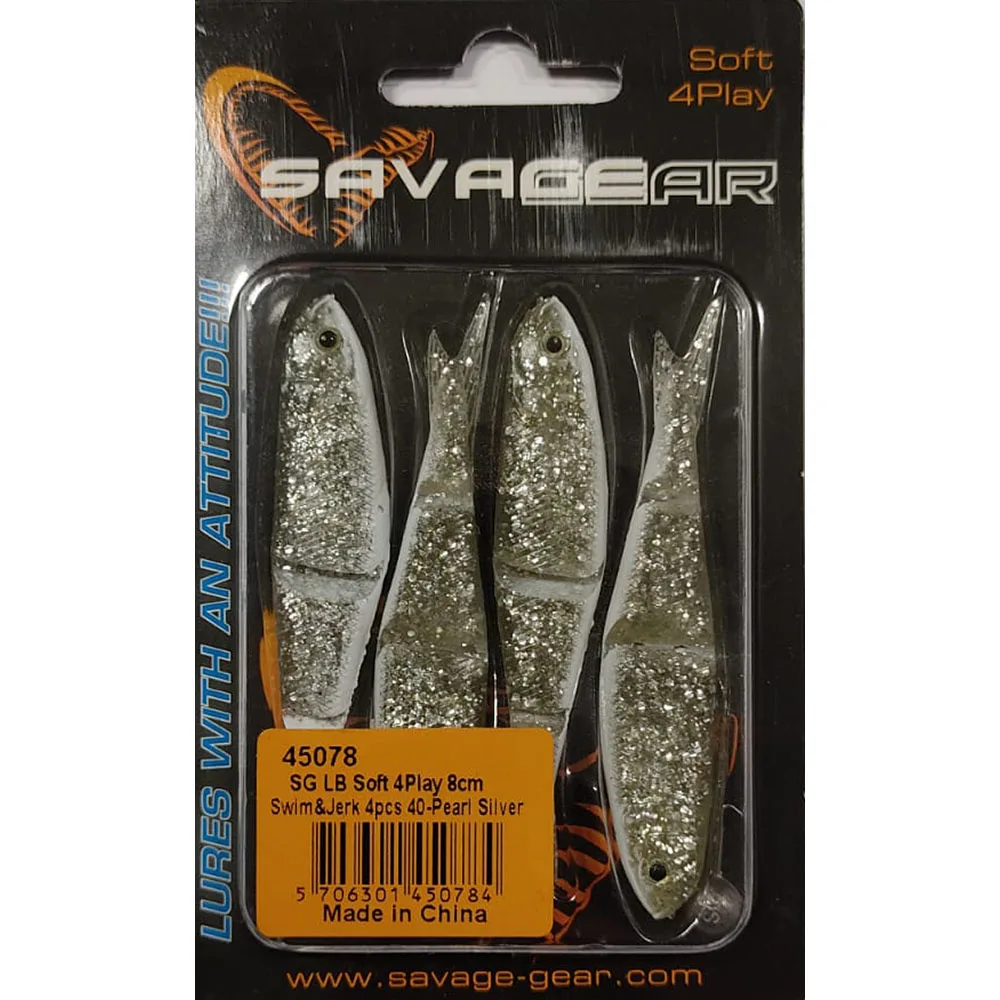 SAVAGE GEAR SOFT fishing lure vinyl LB SOFT 4PLAY-size 8cm - 4 PCs-various  colors-Original-Predators-fishing accessories-Rockfishing-three BLISTERS -  20% discount