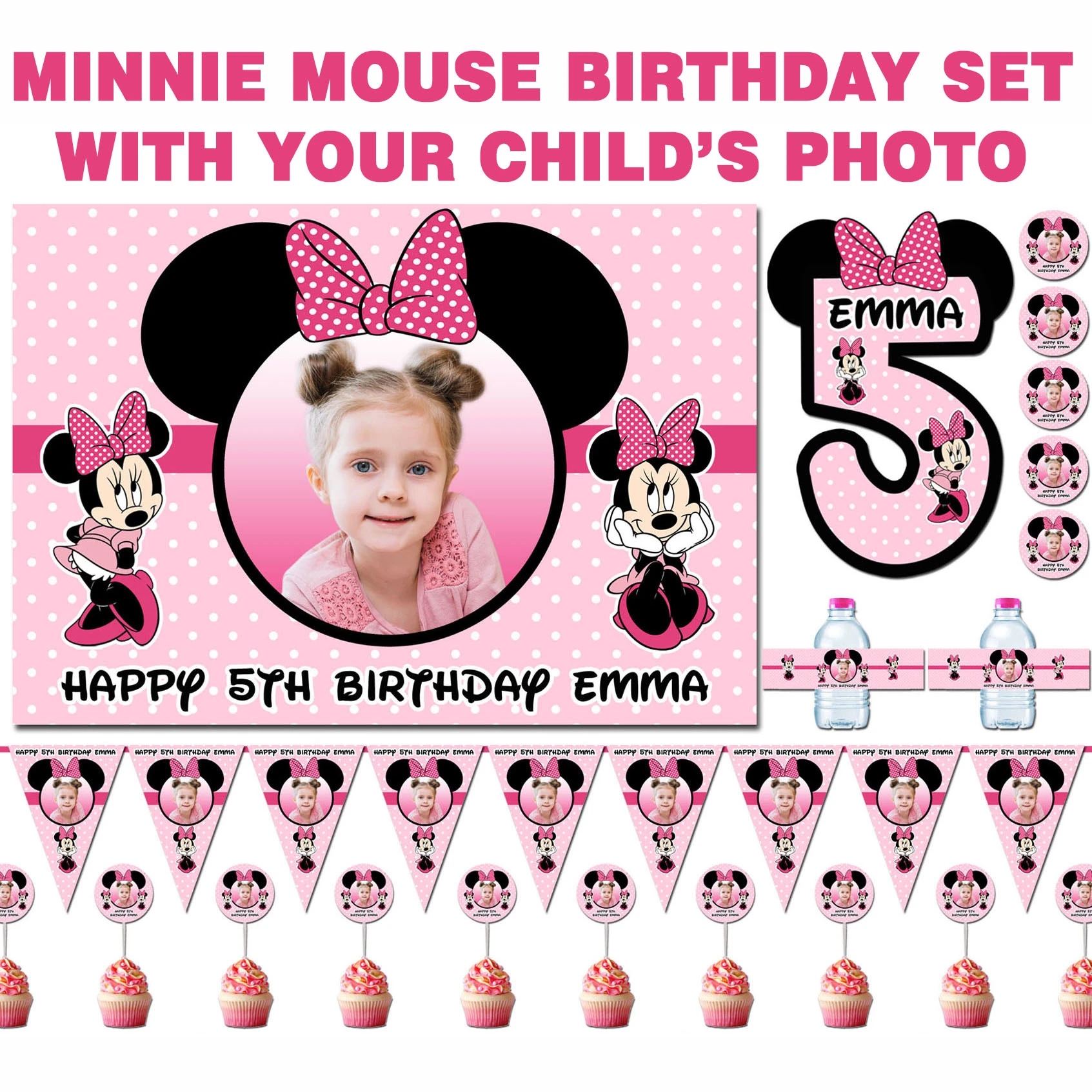 Birthday Set Photo Banner Streamers Ation Happy Pennant Diy - AliExpress