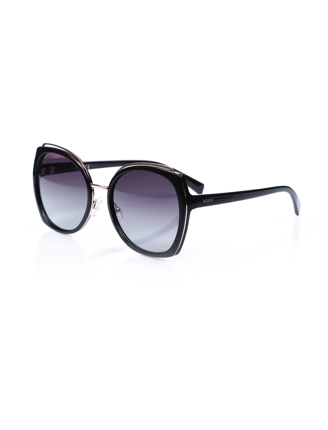 

Women's sunglasses hw 1797 02 combined black organic rectangle rectangular 55-19-144 hawk