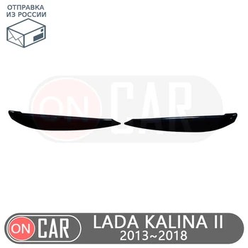 

Eyebrows headlights for Lada Kalina II 2013~2018 eyelashes eyelids car styling trim stickers cover brows trims decor