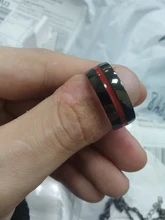 MeMolissa hombre anillo bombero de acero inoxidable delgada azul anillo de línea de calidad superior rojo anillo de línea anillos drop shipping