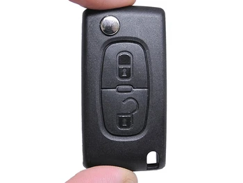 

Remote Key shell 2 buttons with blade HU83 battery on without Transponder chip for Peugeot Citroen Berlingo Fiat Scudo