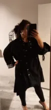 Coat Hoodie Streetwear Black Trench Female Long-Print XITAO Plus-Size Women Spliced Casual