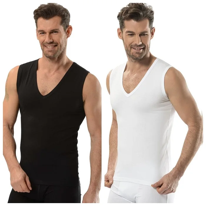 Комплект из 3 или 6 турецких хлопковое мужское белье одежда для сна безрукавка с v-образным вырезом майка