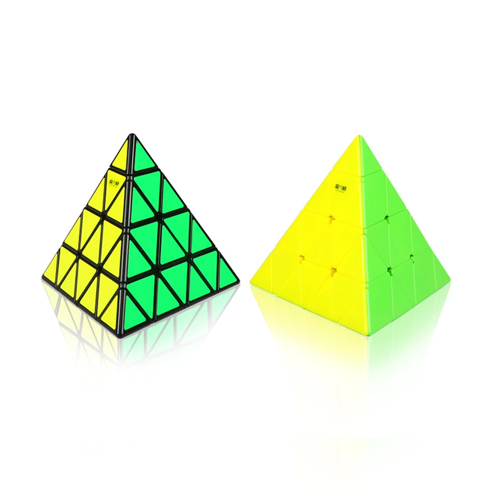IQ-Cubes QiYi MoFangGe Пирамида 4x4 куб высокоскоростной куб головоломка Волшебные профессиональные обучающие и развивающие кубики Magicos детские игрушки