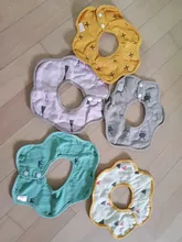 6 capas de 360 grados de rotación de algodón Baberos de bebé recién nacido lindo varios impreso impermeable suave cómodo Saliva toallas delantal de bebé