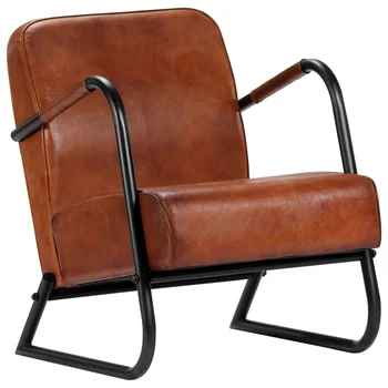 

Relaxing chair Brown genuine leather chairs