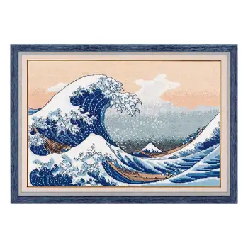 

1255 set for embroidery Aries 'big wave in canagave' 30 × 20 cm