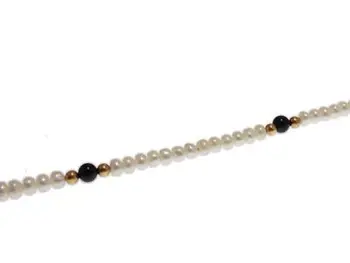 

Bracelet with beads in 18 cm long with 3 Onix and 6 gold balls