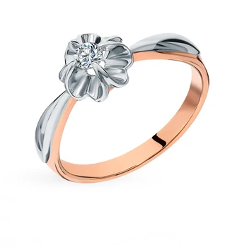

Gold ring with diamonds sunlight sample 585