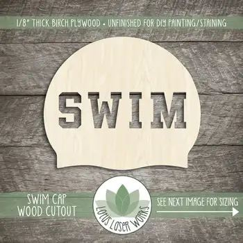 

Swim Cap Wood Cutout, Wood Swimming Shapes, Swim Team Gift, Blank Wood Sports Shapes, Wooden Swim Cap Cutout