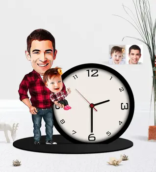 

Personalized Dad Girl Caricature Of Wooden Trinket Table Saati-2