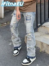 

Ripped Jeans Y2k Streetwear Pants Men Trousers Slim Harajuku Man Hip Hop Men's Fashion Baggy Grunge Trendyol Stacked Clothing