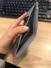 Billeteras de cuero para mujer, Mini monedero con broche, portatarjetas sólido, billeteras cortas a la moda, billetera con cremallera pequeña