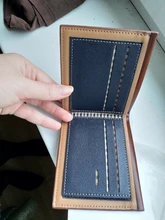 Cartera Vintage de cuero para hombre, cartera masculina de lujo, corta, ajustada, con Clip para dinero, tarjetero, Portomonee