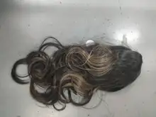 Pequeña LANA sintético Ombre negro marrón de oro con pelucas con reflejos largo ondulado resistente al calor de la parte media Cosplay pelucas para mujeres