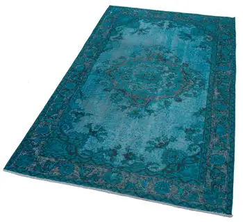

118x200 Cm Turquoise Handmade Over Dyed Rug-4x7 Ft