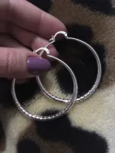 Pendientes redondos de Plata de Ley 925 para mujer, aretes redondos de Hip Hop para mujer, aretes de aro Piercing de 5,1 cm de círculo grande, proveedores de envío directo