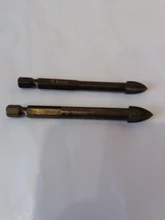 JUSTINLAU-broca de vidrio carburo de tungsteno, punto de aleación con 4 bordes de corte, brocas de punta de lanza cruzada de vidrio