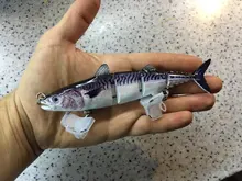 Swimbait-señuelo de atún de 4 secciones, 15cm, 31g, muestra gratis, Señuelos de pesca de lubina articulados duros para agua salada y dulce