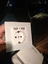 JHJCH-toma de corriente de la UE, enchufe con puerto de carga USB 2.1a 16A, panel de cristal, toma de corriente ruso y español