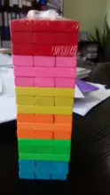 Nueva 54 Uds de madera del arco iris de pilas dominó de Jenga juego juguetes de madera dominó bloques de 2 tipos de registros/Color regalo de los niños