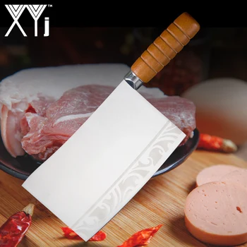 

XYj Knife Stainless Steel Professional Chinese Kitchen chopping Bone For Cleaver Cooking Tool Best Gift Wood Handle Chef Knife