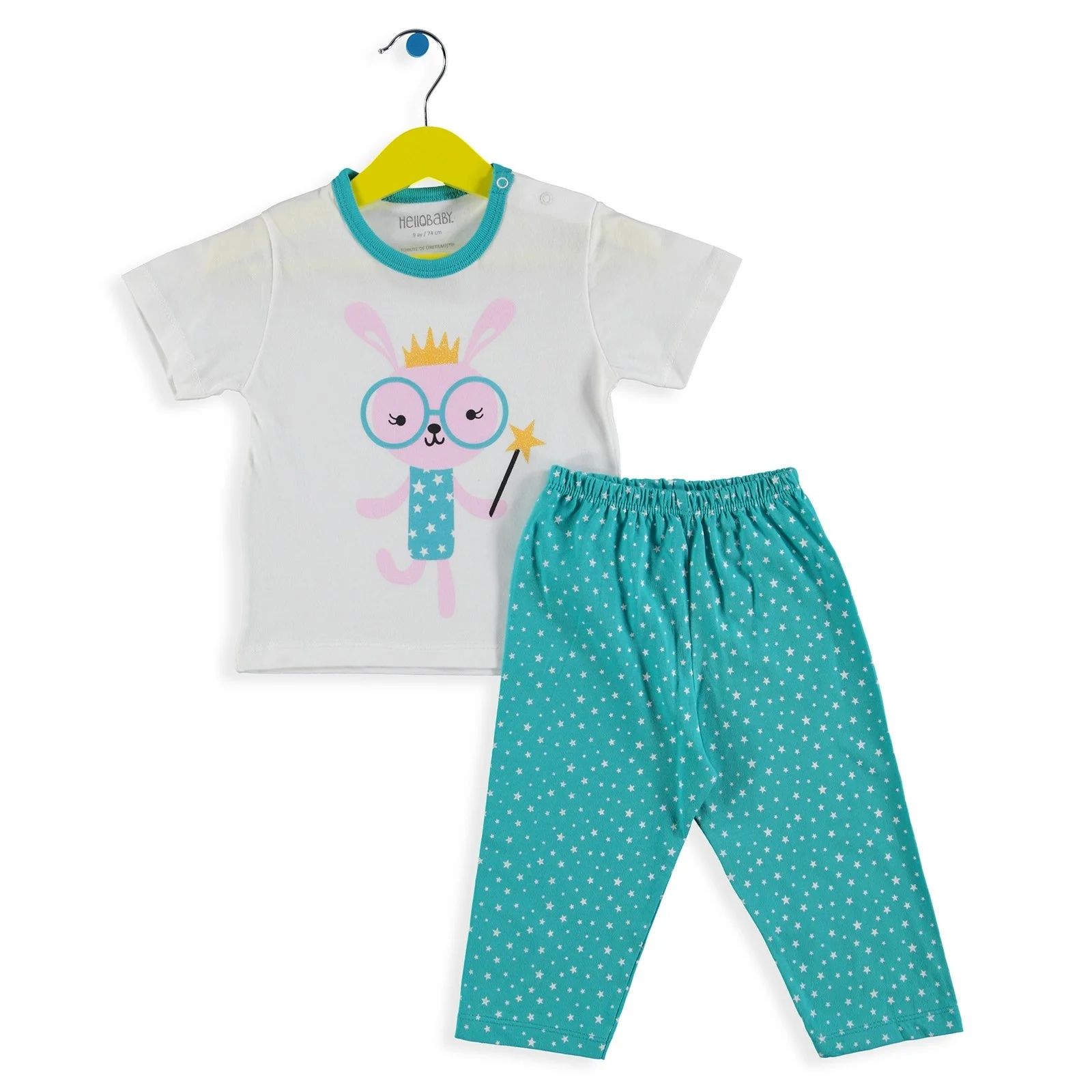 Ebebek HelloBaby/пижамный комплект с короткими рукавами для маленьких девочек Летняя