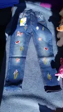 Chumhey-pantalones vaqueros elásticos para niña, pantalones de mezclilla suave de algodón 100%, bordados de flores, ropa para niña