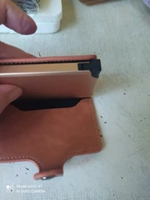 Bycobecy-tarjetero de aluminio con broche para hombre y mujer, funda de Metal RFID para tarjeta de identificación inteligente, Delgado, titular de la identificación, cuero PU