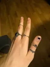 Conjunto de anillo con gemas estilo Retro bohemio para mujer, sortija, flor de cristal, elefante, Loto hueco, 32 estilos, regalo de aniversario de boda