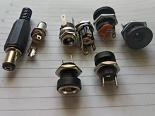 10/5/2 Uds 5,5x2,1mm alimentación DC Jack de alimentación hembra conector de montura de Panel adaptador de enchufe 2 terminales tipo 5,5*2,1 conector de CC