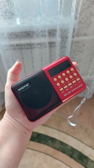 Отзыв о товаре Цифровой радиоприемник портативный мини FM-радио USB TF MP3 музыкальный плеер телескопическая антенна Громкая связь карманы приемник уличный K62 от пользователя M***m