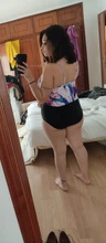 Traje de baño de dos piezas para mujer, bañador con doble volante y cintura alta, tankini con la parte inferior fruncida, ropa de baño de talla grande