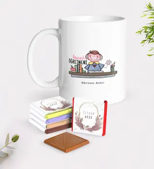 

Personalized Kindergarten Class Teacher White Mug and Chocolate Gift Seti-3