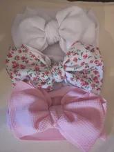 Diadema con lazos florales para bebé, elástico para Diadema con lazo Niña, banda de pelo turbante para recién nacido, accesorios para el cabello, 3 uds.
