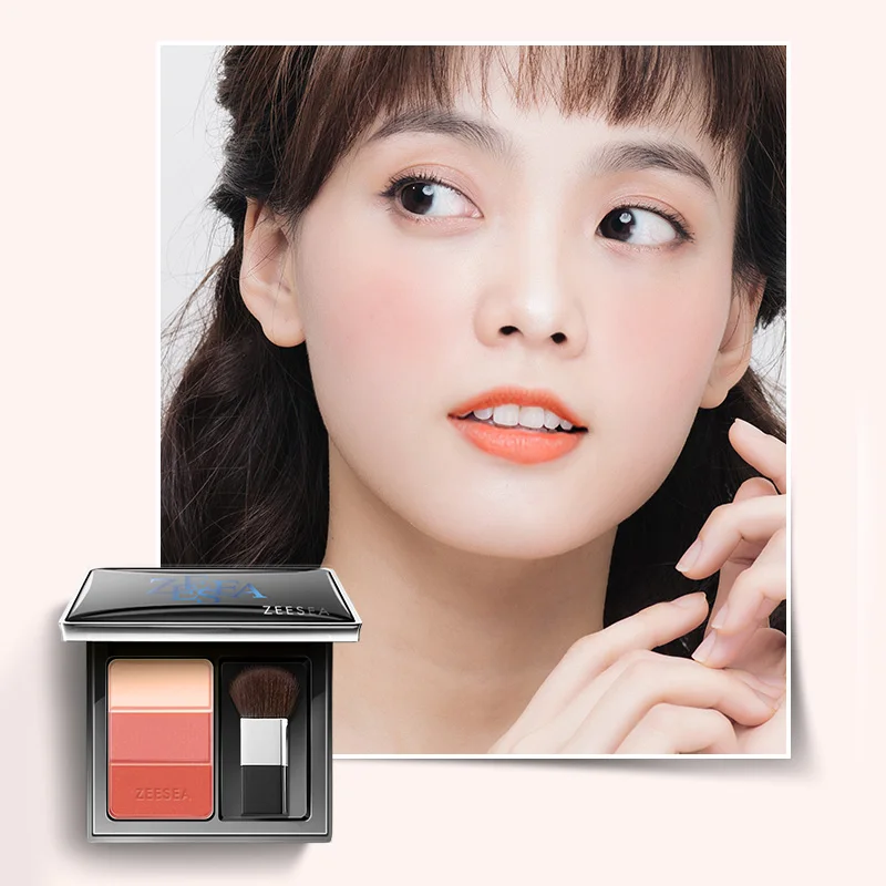 Novo para Mulher Zeesea Blush Natural Contorno Rosto - Homem pó 4 Beleza e saúde